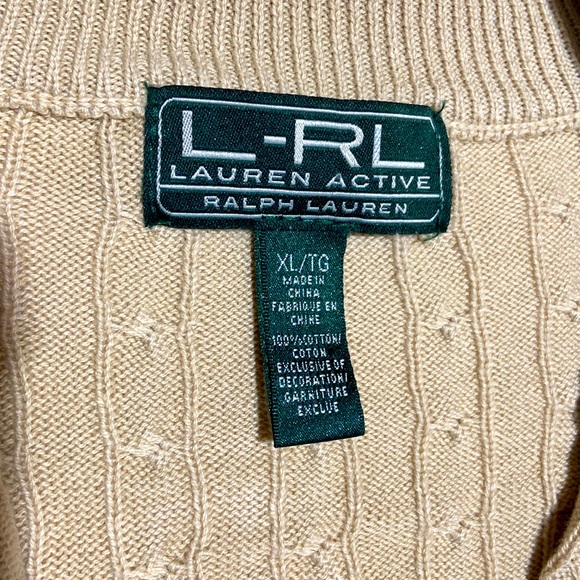 Ralph Lauren Active Zippered Cardigan. Golden Tan Color. Size XL. - Picture 6 of 8